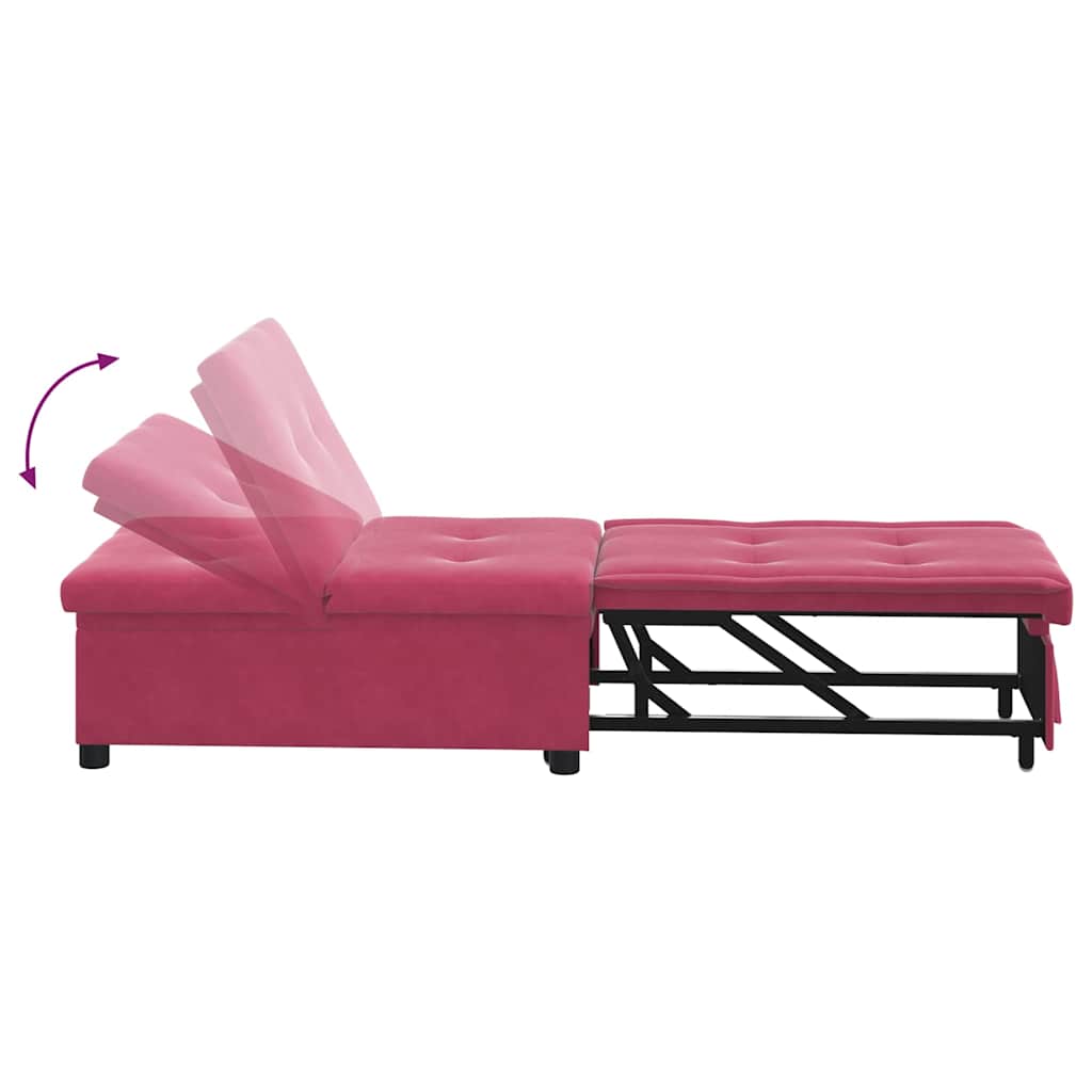Schlafsofa Weinrot 67 x 194 x 38 cm Samt