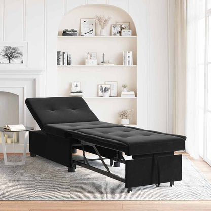 Schlafsofa Schwarz 67 x 194 x 38 cm Samt