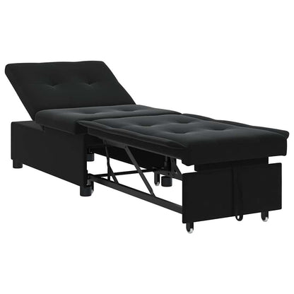 Schlafsofa Schwarz 67 x 194 x 38 cm Samt