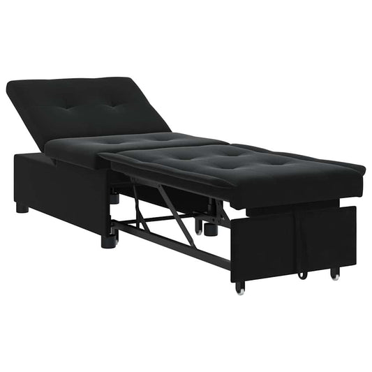 Schlafsofa Schwarz 67 x 194 x 38 cm Samt