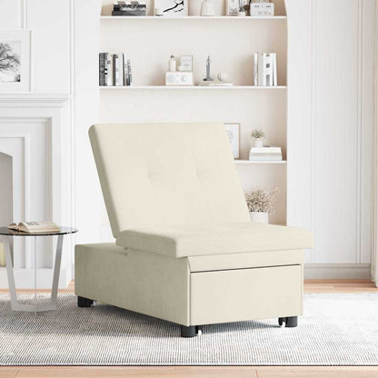 Schlafsofa Creme 67 x 194 x 38 cm Samt
