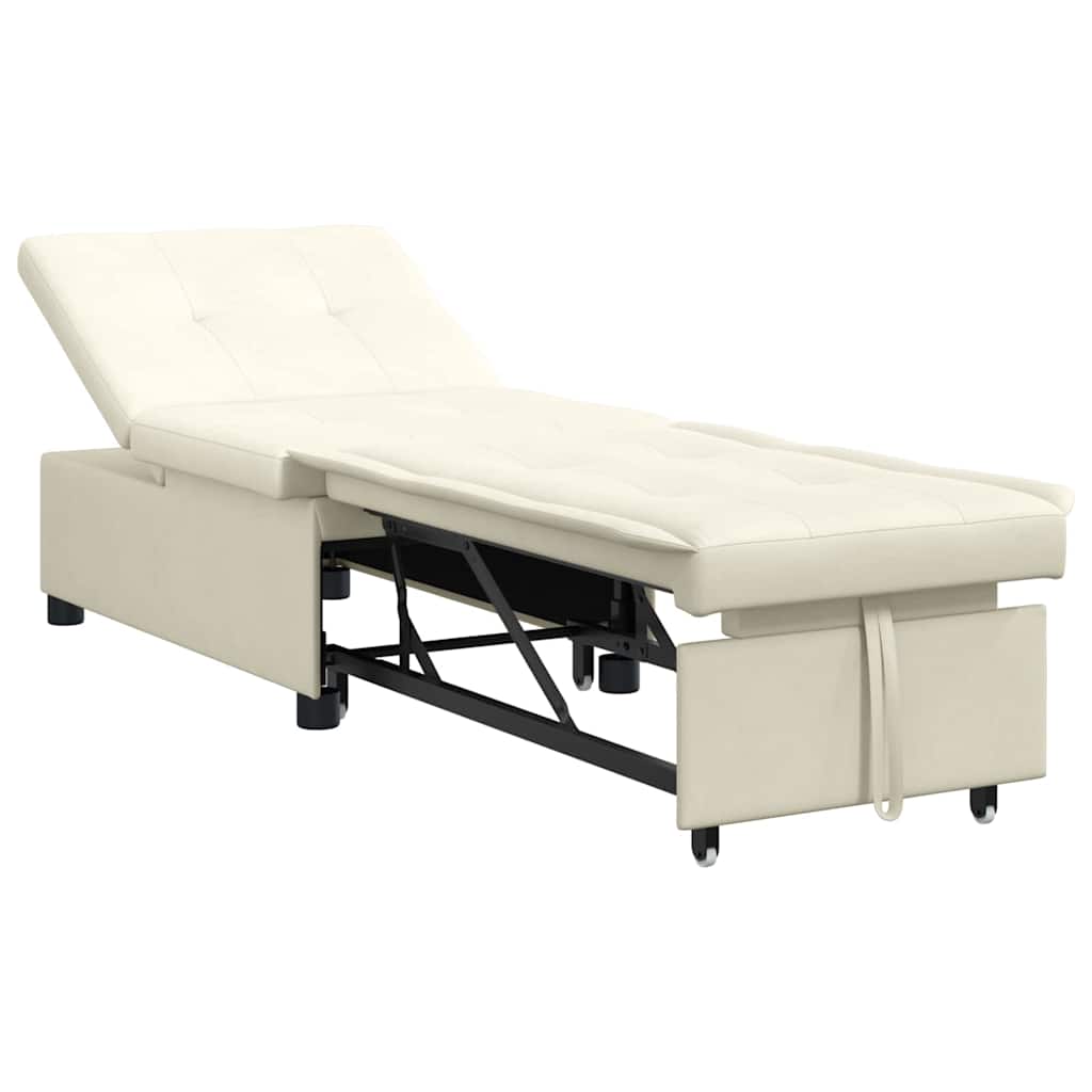 Schlafsofa Creme 67 x 194 x 38 cm Samt