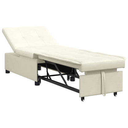 Schlafsofa Creme 67 x 194 x 38 cm Samt