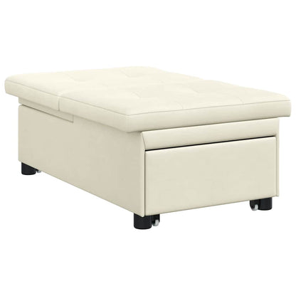 Schlafsofa Creme 67 x 194 x 38 cm Samt