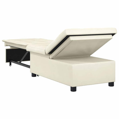 Schlafsofa Creme 67 x 194 x 38 cm Samt