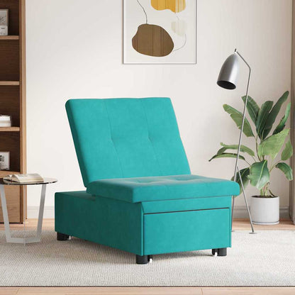 Schlafsofa Türkis 67 x 194 x 38 cm Samt
