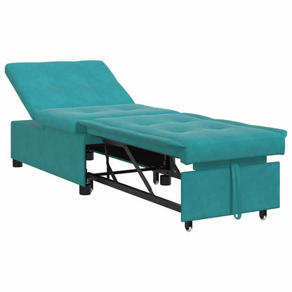 Schlafsofa Türkis 67 x 194 x 38 cm Samt