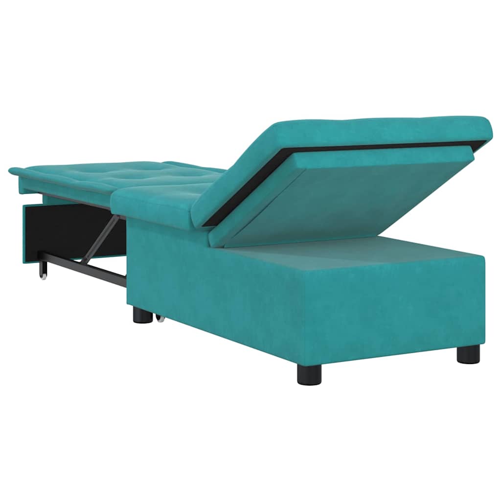 Schlafsofa Türkis 67 x 194 x 38 cm Samt