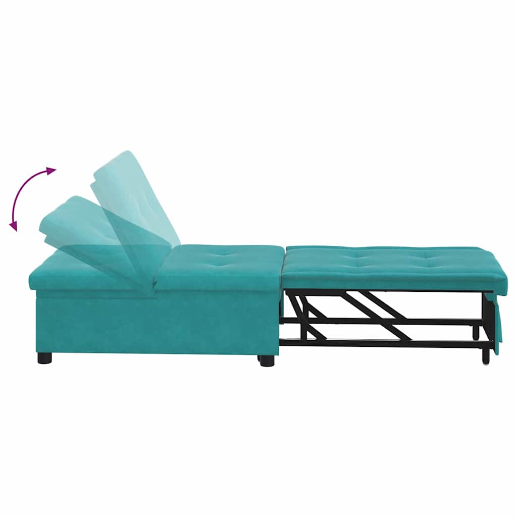 Schlafsofa Türkis 67 x 194 x 38 cm Samt
