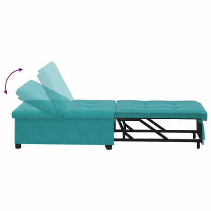 Schlafsofa Türkis 67 x 194 x 38 cm Samt