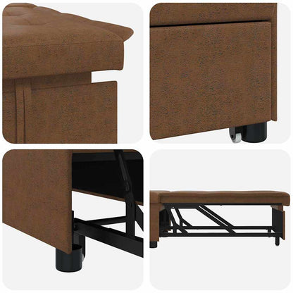 Schlafsofa Braun 67 x 194 x 38 cm Faux Wildleder