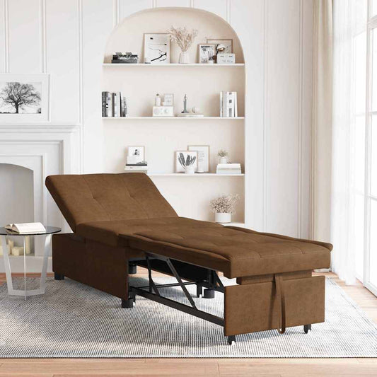 Schlafsofa Braun 67 x 194 x 38 cm Faux Wildleder