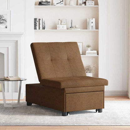Schlafsofa Braun 67 x 194 x 38 cm Faux Wildleder