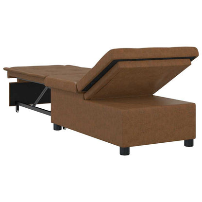 Schlafsofa Braun 67 x 194 x 38 cm Faux Wildleder