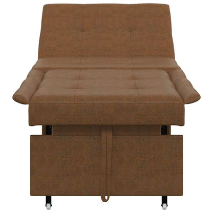 Schlafsofa Braun 67 x 194 x 38 cm Faux Wildleder