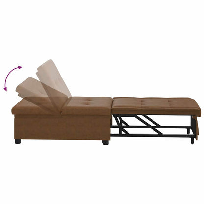 Schlafsofa Braun 67 x 194 x 38 cm Faux Wildleder