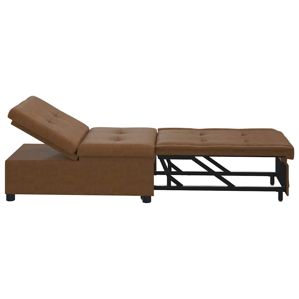 Schlafsofa Braun 67 x 194 x 38 cm Faux Wildleder