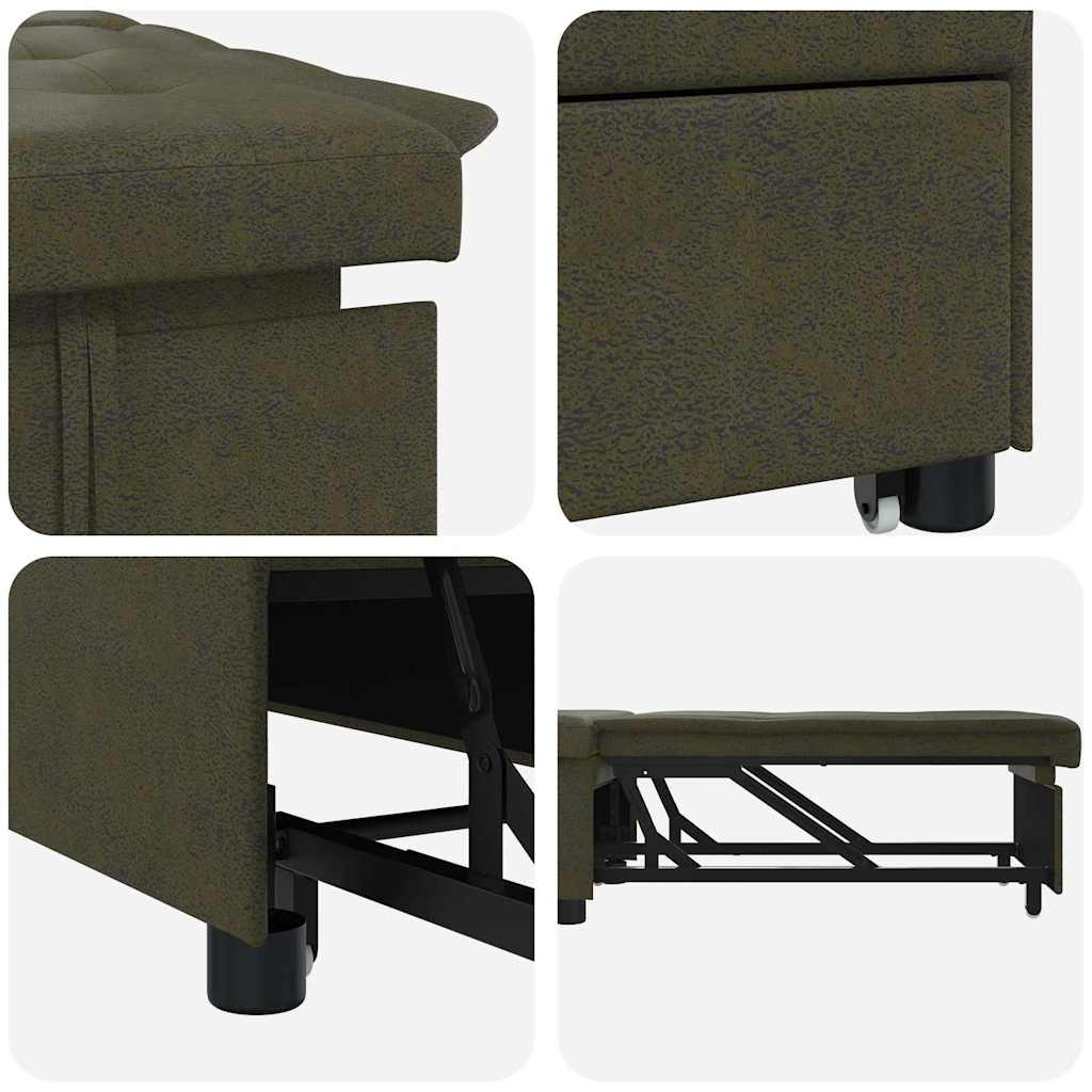 Schlafsofa Dunkelgrau 67 x 194 x 38 cm Faux Wildleder