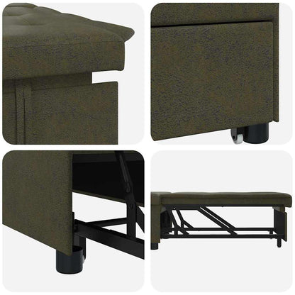 Schlafsofa Dunkelgrau 67 x 194 x 38 cm Faux Wildleder
