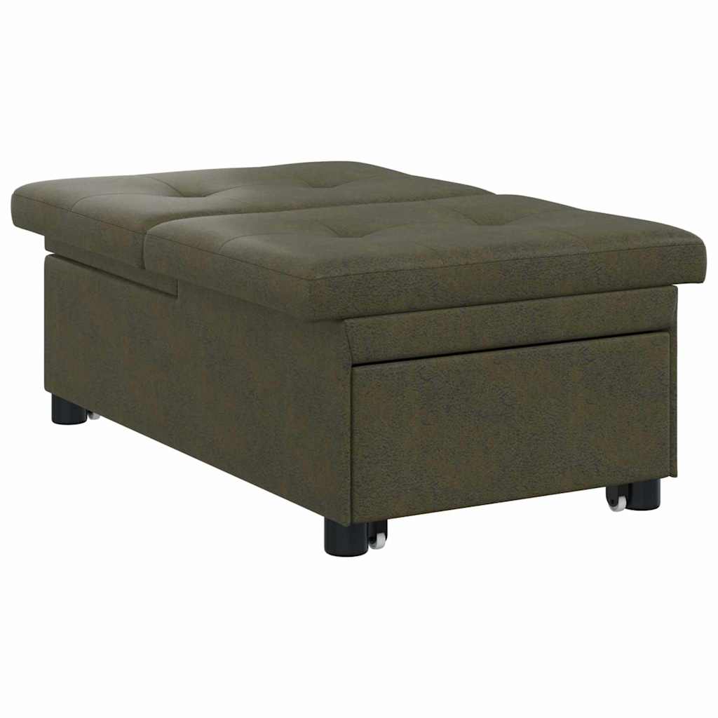 Schlafsofa Dunkelgrau 67 x 194 x 38 cm Faux Wildleder
