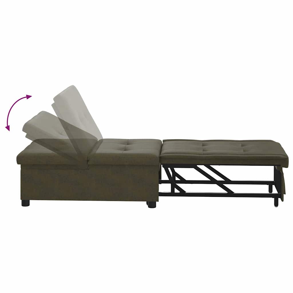 Schlafsofa Dunkelgrau 67 x 194 x 38 cm Faux Wildleder