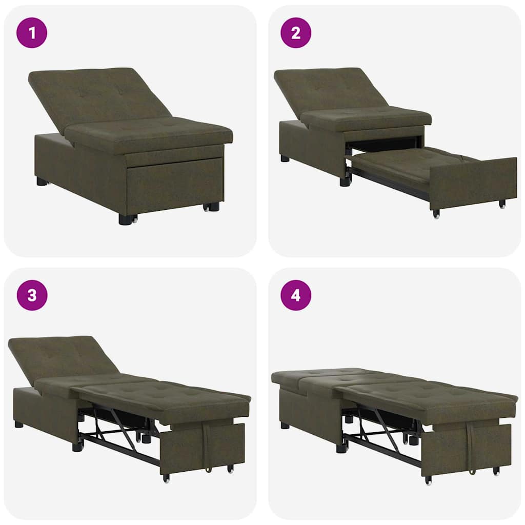 Schlafsofa Dunkelgrau 67 x 194 x 38 cm Faux Wildleder