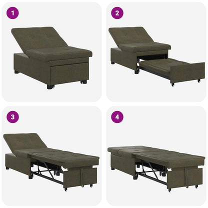 Schlafsofa Dunkelgrau 67 x 194 x 38 cm Faux Wildleder