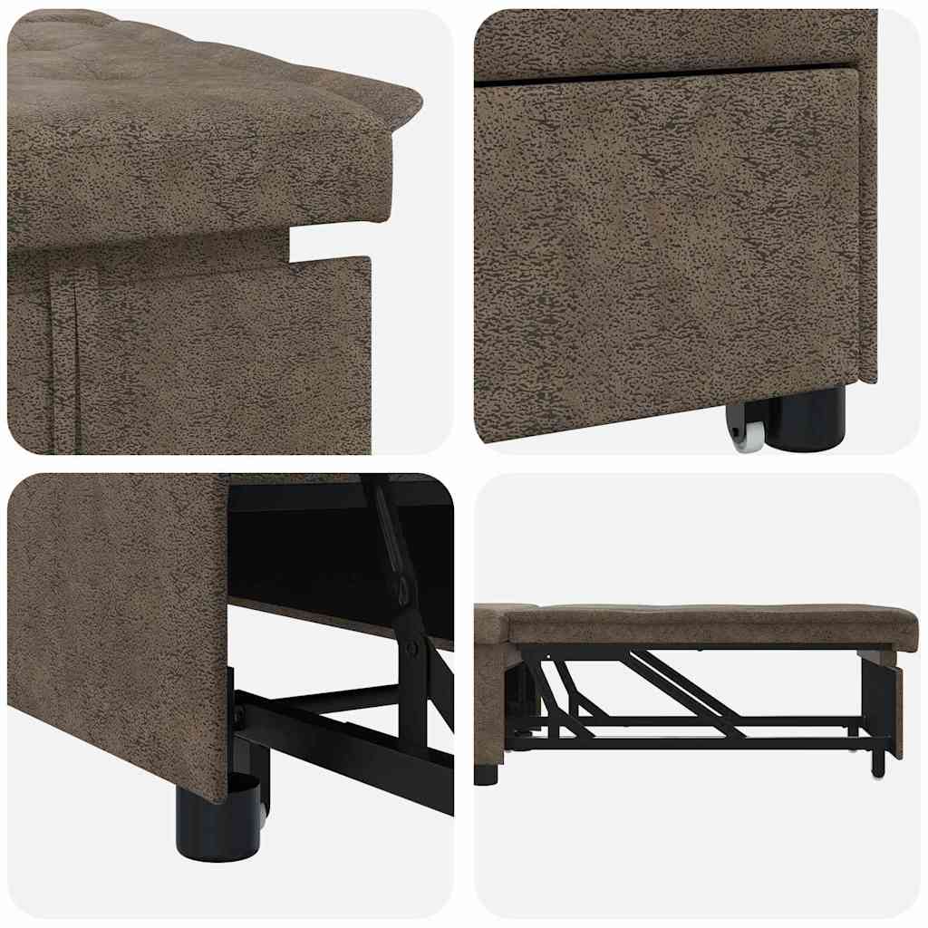 Schlafsofa Armeegrün 67 x 194 x 38 cm Faux Wildleder