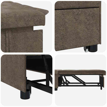 Schlafsofa Armeegrün 67 x 194 x 38 cm Faux Wildleder