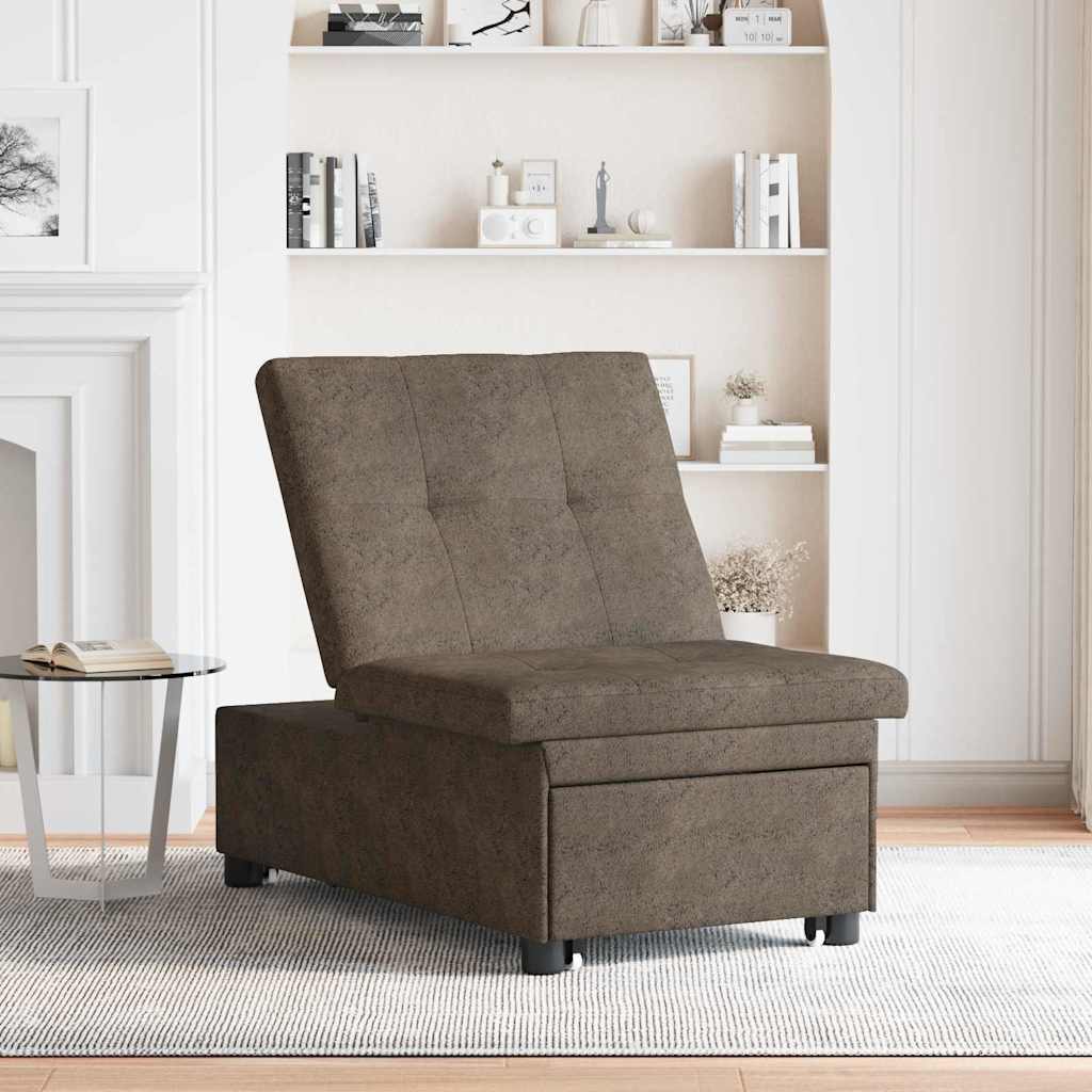 Schlafsofa Armeegrün 67 x 194 x 38 cm Faux Wildleder