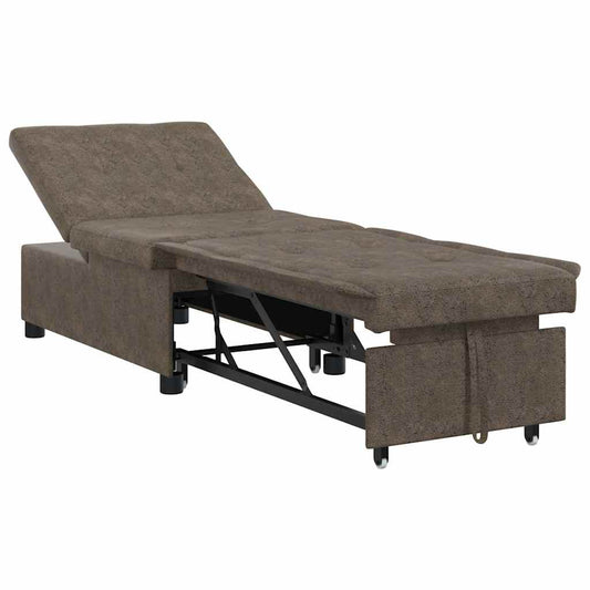 Schlafsofa Armeegrün 67 x 194 x 38 cm Faux Wildleder