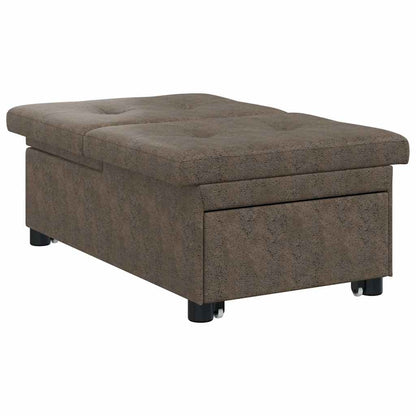 Schlafsofa Armeegrün 67 x 194 x 38 cm Faux Wildleder
