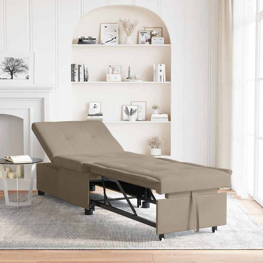 Sofa Bett mit Kissen Taupe 67 x 194 x 82 cm Sperrholz