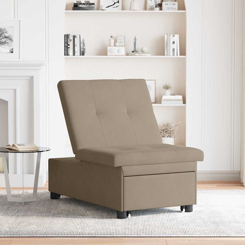 Sofa Bett mit Kissen Taupe 67 x 194 x 82 cm Sperrholz
