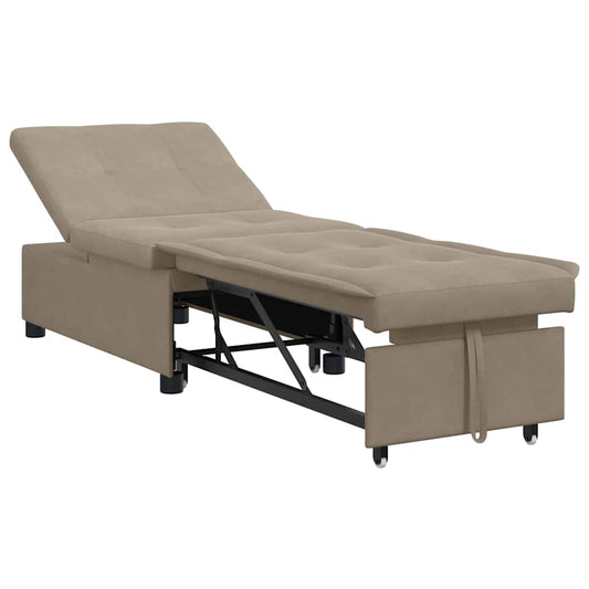 Sofa Bett mit Kissen Taupe 67 x 194 x 82 cm Sperrholz