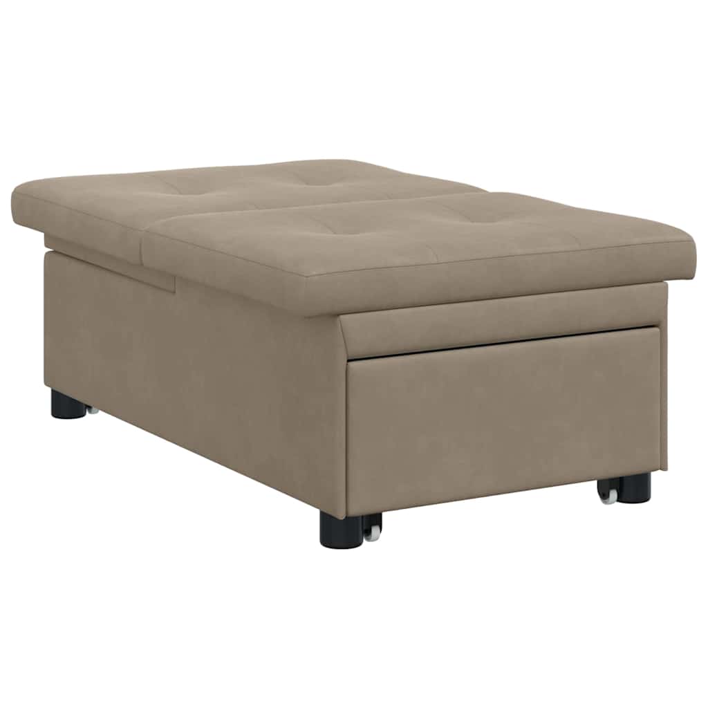Sofa Bett mit Kissen Taupe 67 x 194 x 82 cm Sperrholz