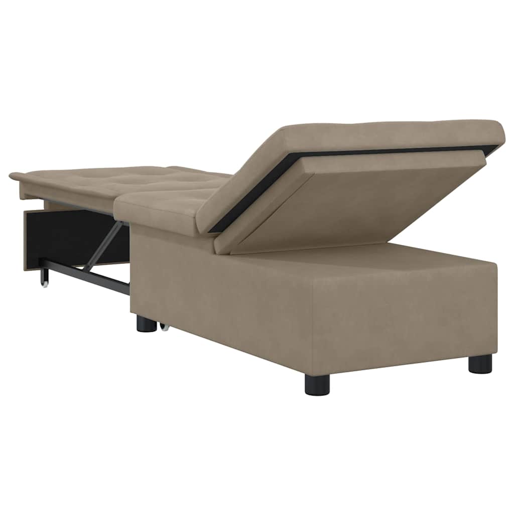 Sofa Bett mit Kissen Taupe 67 x 194 x 82 cm Sperrholz