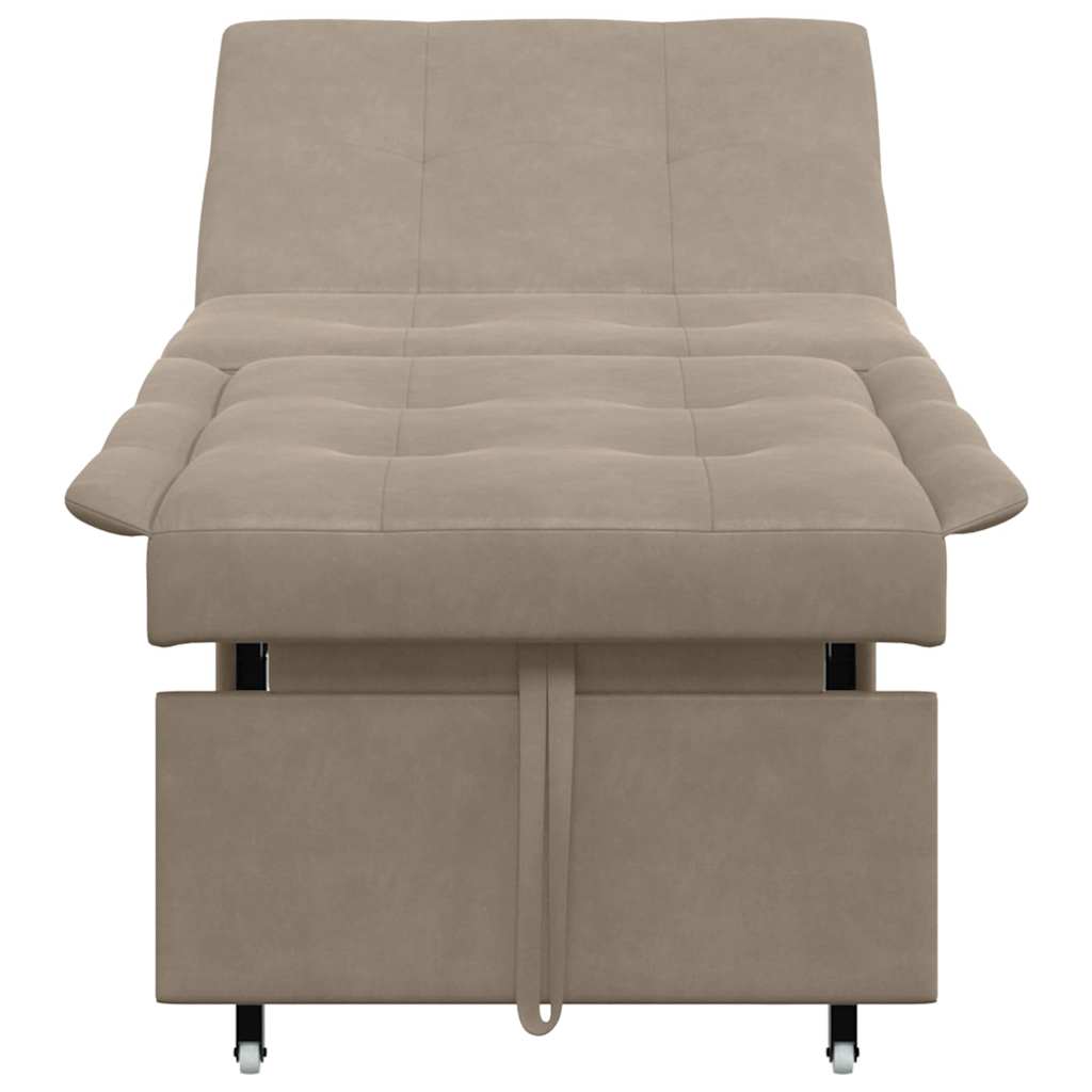 Sofa Bett mit Kissen Taupe 67 x 194 x 82 cm Sperrholz