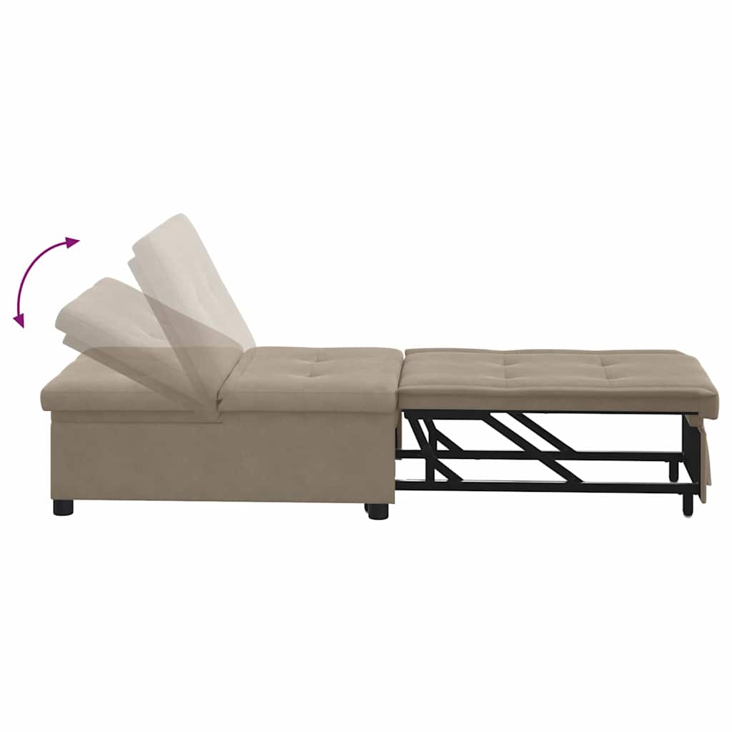 Sofa Bett mit Kissen Taupe 67 x 194 x 82 cm Sperrholz