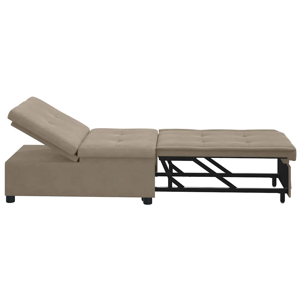Sofa Bett mit Kissen Taupe 67 x 194 x 82 cm Sperrholz