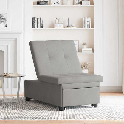 Sofa Bett mit Kissen Hellgrau 67 x 194 x 82 cm Mikrofaserstoff