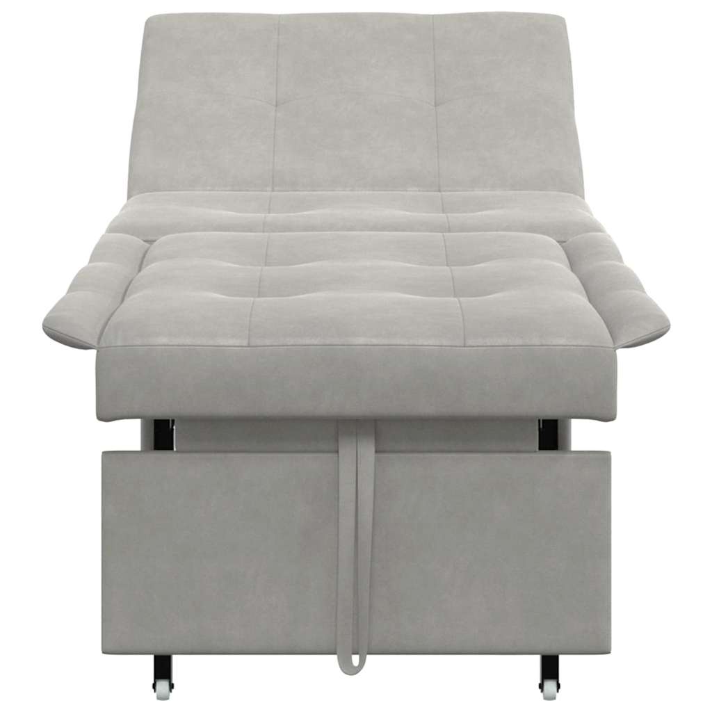 Sofa Bett mit Kissen Hellgrau 67 x 194 x 82 cm Mikrofaserstoff