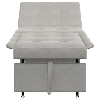 Sofa Bett mit Kissen Hellgrau 67 x 194 x 82 cm Mikrofaserstoff