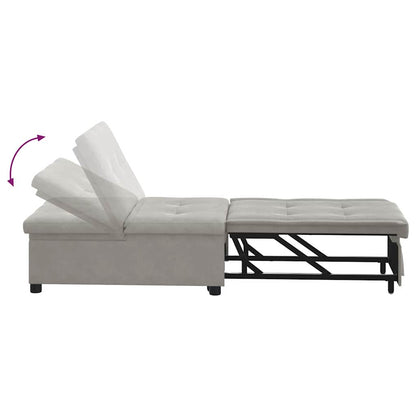 Sofa Bett mit Kissen Hellgrau 67 x 194 x 82 cm Mikrofaserstoff