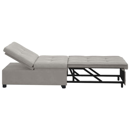 Sofa Bett mit Kissen Hellgrau 67 x 194 x 82 cm Mikrofaserstoff