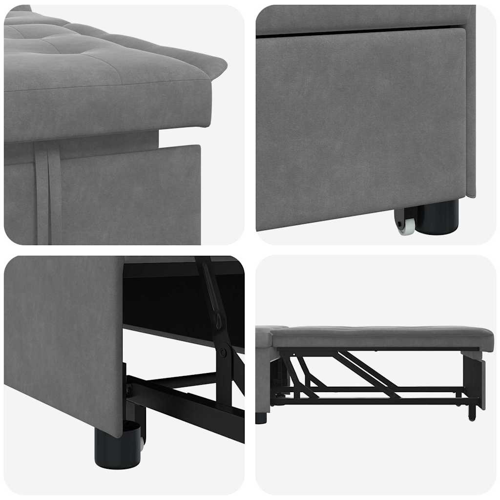 Sofa Bett Dunkelgrau 67 x 194 x 82 cm