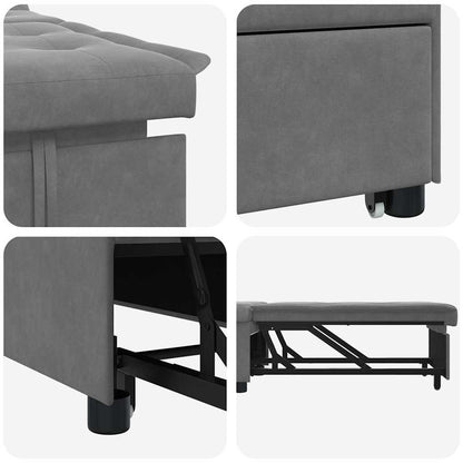Sofa Bett Dunkelgrau 67 x 194 x 82 cm