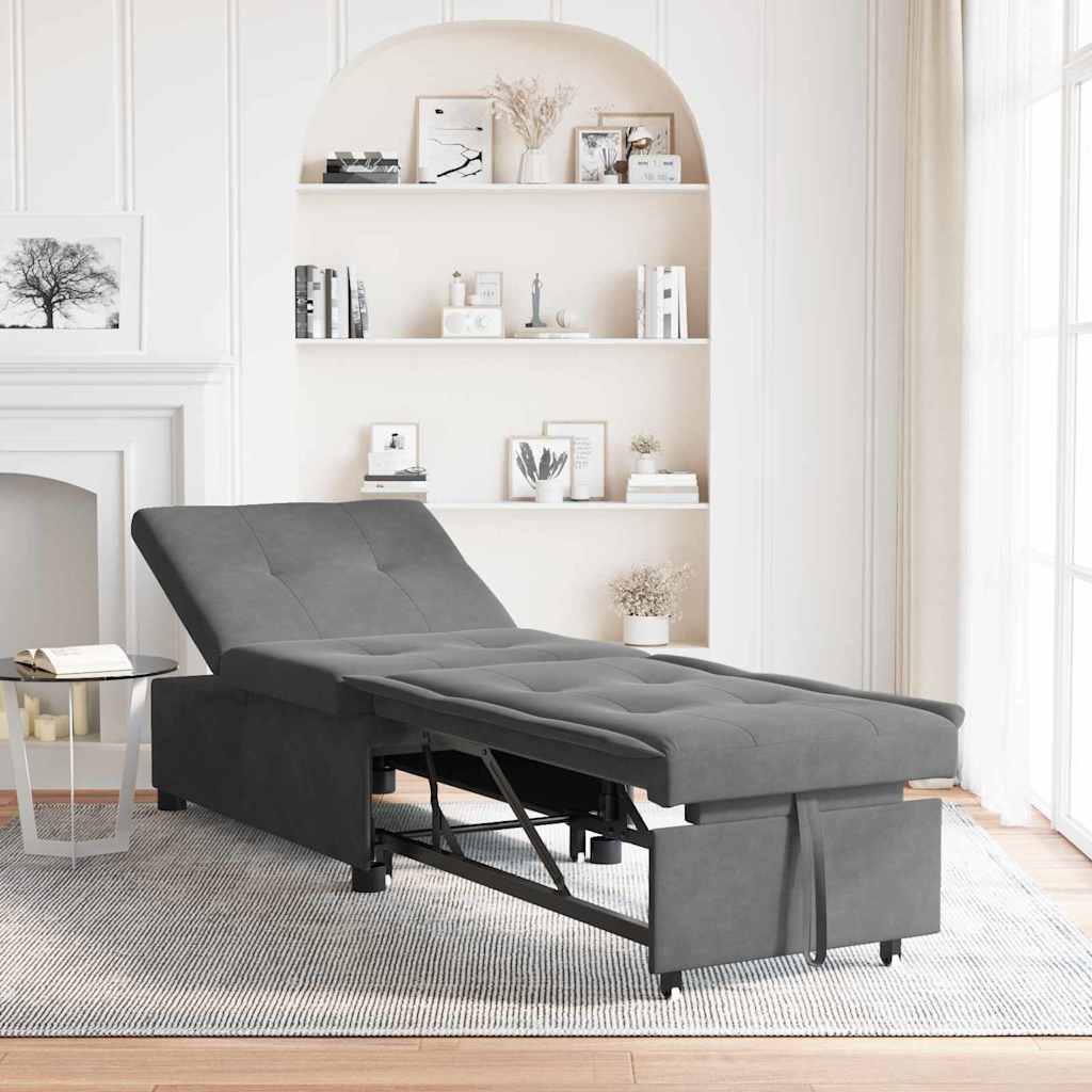 Sofa Bett Dunkelgrau 67 x 194 x 82 cm