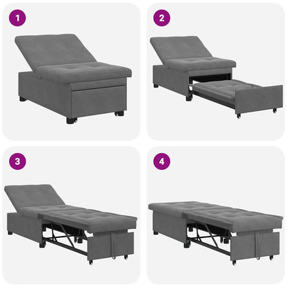 Sofa Bett Dunkelgrau 67 x 194 x 82 cm
