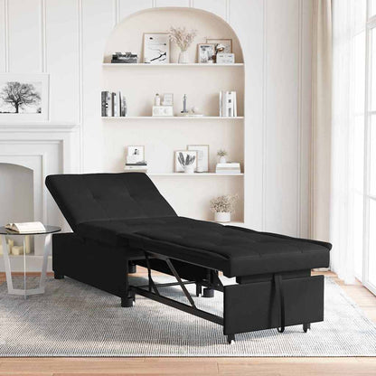 Sofa Bett mit Kissen Schwarz 67 x 194 x 82 cm Sperrholz